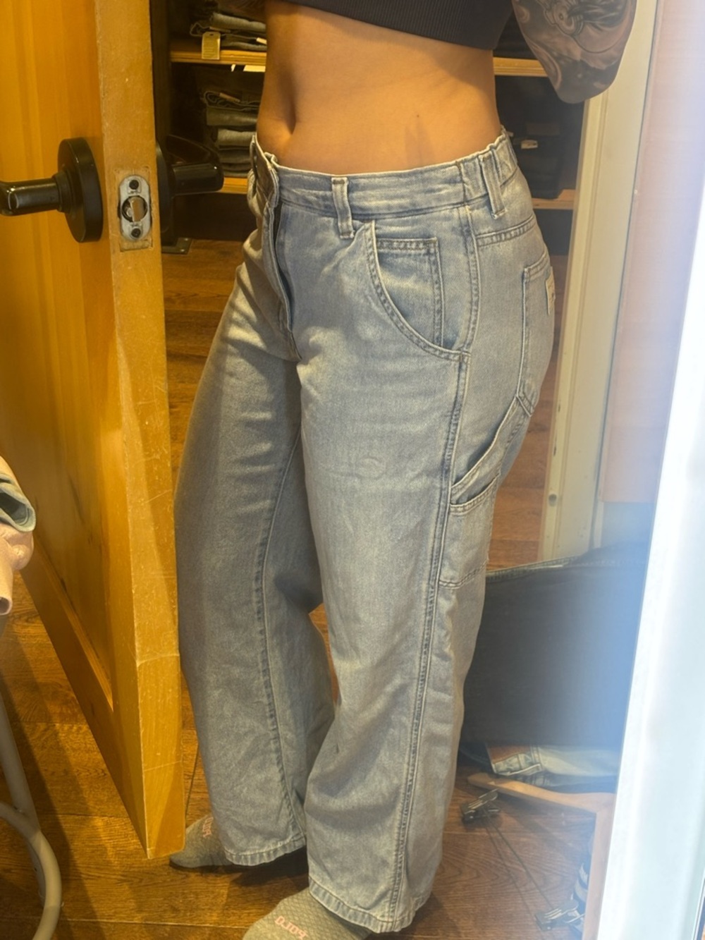 Levi's Light Gray Women's Boyfriend Carpenter Jeans